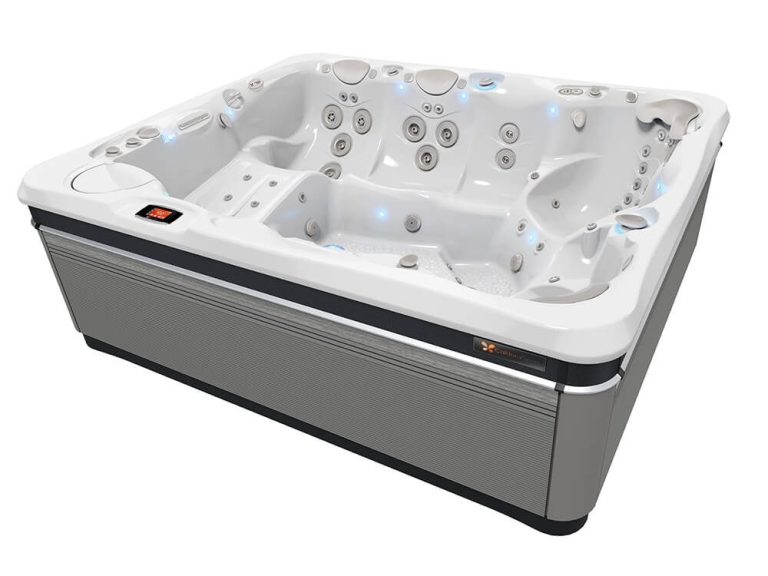 Spa extérieur blanc avec jets hydromassants LED